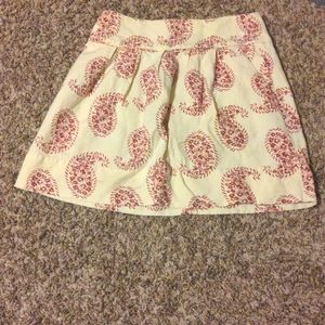 Loft Mini Skirt, Size 00, Paisley